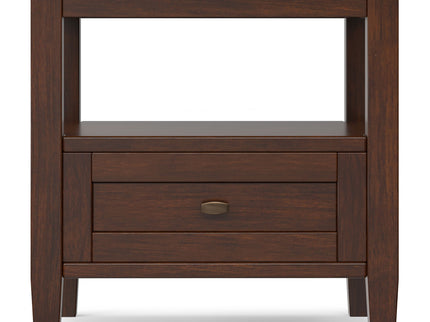 Warm Shaker - End Table With Smooth Drawer Storage - Brown
