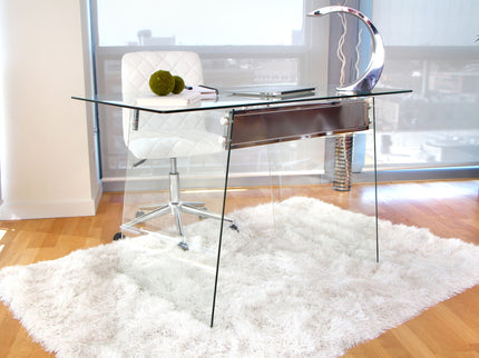 Glacier - Contemporary Desk - Clear / Chrome