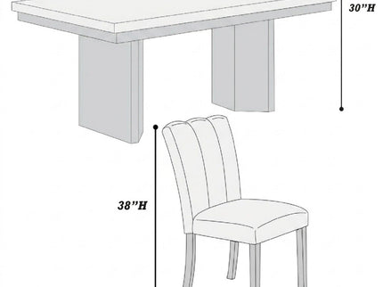 2 Tone Dining Table Set With Upholstered Side Chairs