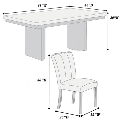 2 Tone Dining Table Set With Upholstered Side Chairs