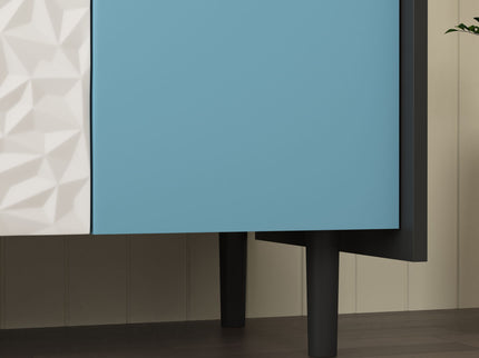 Modern Sideboard Buffet Cabinet With Doors And Unique Panel Styling