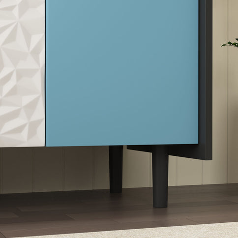 Modern Sideboard Buffet Cabinet With Doors And Unique Panel Styling