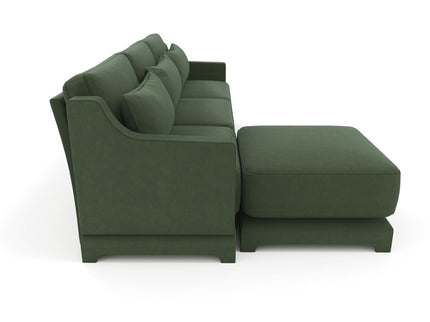 Stylish Sofa With Ottoman And Lumbar Pillows, Ergonomic Design