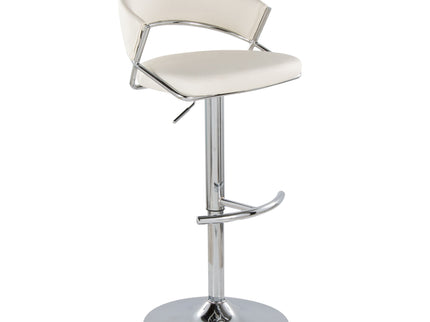 Jie - Contemporary Adjustable Barstool With Swivel & Rounded T Footrest (Set of 2)
