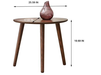 Center Table Low Table 100% Solid Oak Wood Top Plate Desk Pebble Shaped Natural Wooden Coffee Table - Walnut