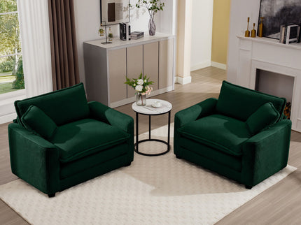 Modern Classic Fabric Single Chair Deep Seat Sofa With Pillow