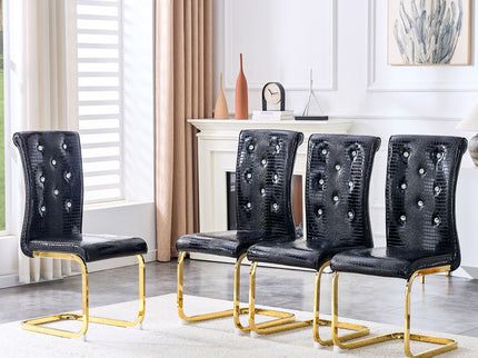 Elegant Design Alligator Skin Upholstered Dining Chairs