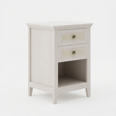Nightstand With 2 Drawers Bedside Table