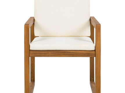 5 Piece Outdoor Patio Dining Set With 4 Armchairs And Table - Beige