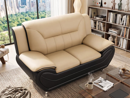 3 Piece Sofa Set, Upholstered Living Room Furniture - Camel