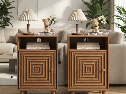 Nightstand With Charging Station & Storage