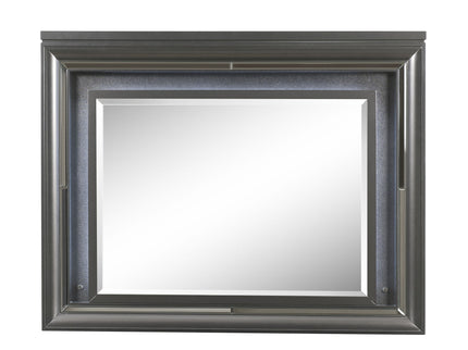 Sawyer - Metallic Mirror With LED - Gray