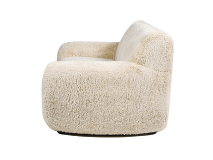 Summit - Faux Sheepskin Overstuffed Sofa - Cream Beige