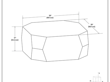 Eisley - Coffee Table With Geometric Design, - Walnut