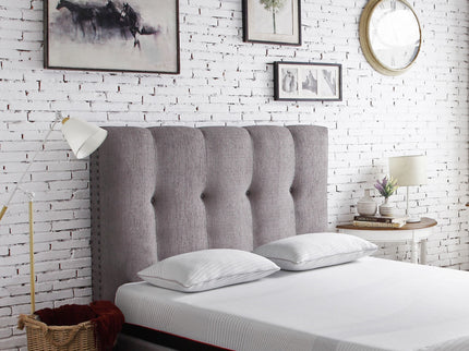 Bridgevine Home - Queen Size Tufted Upholstered Headboard With Nailhead Trim - Gray