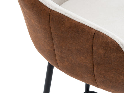 Modern Style Counter Height Bar Stools, With Comfortable Upholstery, Durable Metal Legs Ensure Stability - Brown