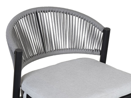 Outdoor Bar Height Metal Frame Counter Stools With Scallop Shaped Backrest & Water Resistant Cushions