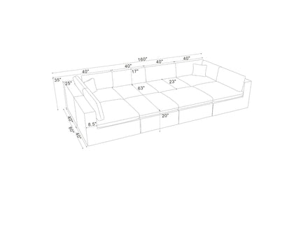 Custom Configuration Modular Sectional With Toss Pillows