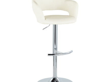 Margarite - Contemporary Ajustable Barstool With Swivel With Rounded T Footrest (Set of 2)