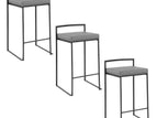 Dark Gray / Faux Leather / 3 Pieces