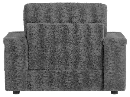 Oversized Chaise Lounge Indoor Rabbit Fur Sofa Bed With Storage Ottoman And Armrests Cup Holders With Deep Seat