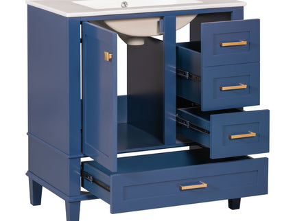 Bathroom Vanity, Modern Bathroom Cabinet With Sink Combo Set, Bathroom Storage Cabinet With A Soft Closing Door And 3 Drawers, Solid Wood Frame