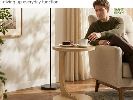 C - Shaped End Table With Sturdy Base