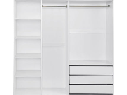 Doorless Storage Wardrobe For Dedroom With Shelves And 3 Drawers