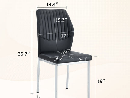 Luxury Simple High Resilience Dining Chair With Metal Legs