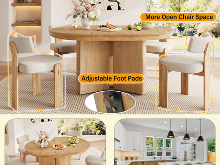Farmhouse Oval Extendable Dining Table With Pedestal Base