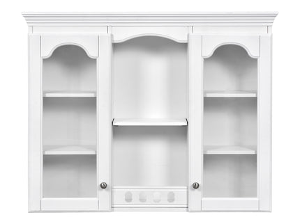 Wall-Mounted Medicine Cabinet With 2 Glass Doors, Adjustable Shelves - White