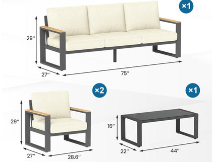 Modern Outdoor Sofa Set With Coffee Table