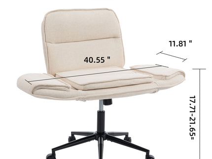 Criss Cross Swivel Desk Chair With Adjustable Armrests & Wheels For Home Office