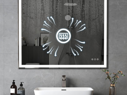 LED Bathroom Vanity Mirror Wall Mounted Adjustable / Warm / Natural Lights Anti-Fog Touch Switch With Memory Modern Smart Large Bathroom Mirrors