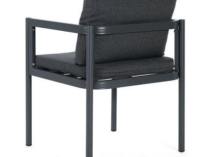 7 Piece Outdoor Dining Set With Table And 6 Chairs - Black / Gray / Teak