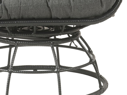 Hikre - Patio Lounge Chair & Side Table - Black / Charcoal