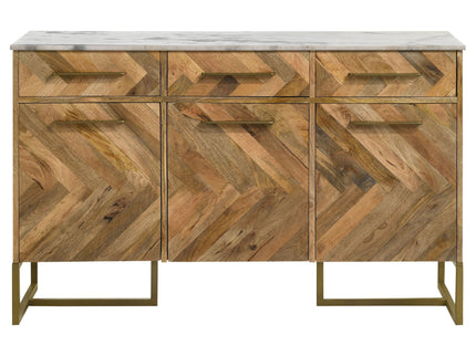 Paloma - 3 Door Herringbone Accent Cabinet - Natural