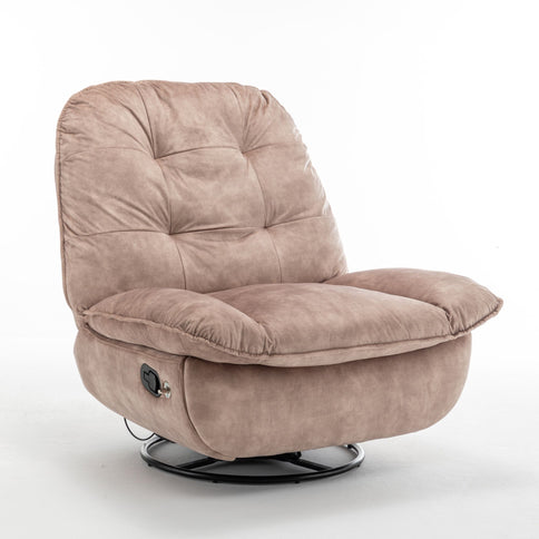 Modern Swivel Gliding Recliner Chair With Rocking Function And Phone Holder, Large Comfortable