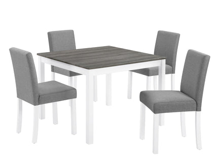 5 Piece Dining Table Set With 4 Chairs For Kitchen - Gray / White