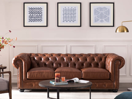 Traditional Tufted Chesterfield Nailhead Sofa