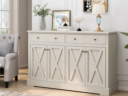 Vintage Sideboard With 2 Drawers And Four Doors For Living Room
