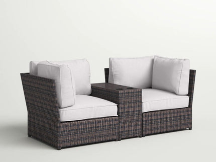 Outdoor Wicker Loveseat With Cushions