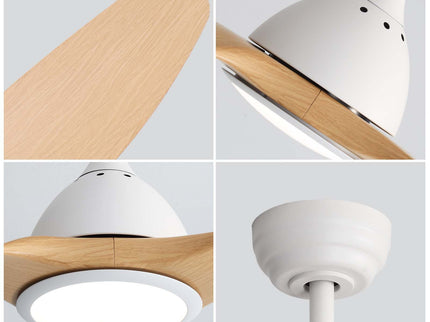 Bredoom Ceiling Fan With Remote Control And LED Light, Blades, Reversible DC Motor For Indoor / Outdoor Use