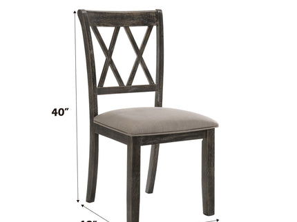Claudia II - Weathered 7 Pieces Dining Room Set - Gray