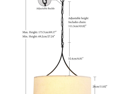 3 Light Drum Pendant Light