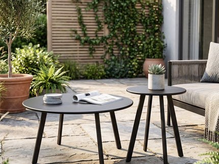 Round Nesting Coffee Table (Set of 2) - Black