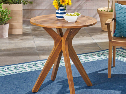 Stamford - Outdoor Bistro Table Acacia Wood X - Base - Teak