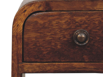 Mini California Curved Nightstand Wth Lower Slot