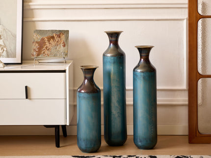 Modern Droplet Shaped Floor Vase Set, 3 Piece Home Decor