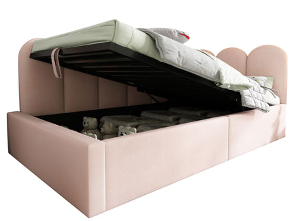 Upholstered Daybed With Metal Slatted Base